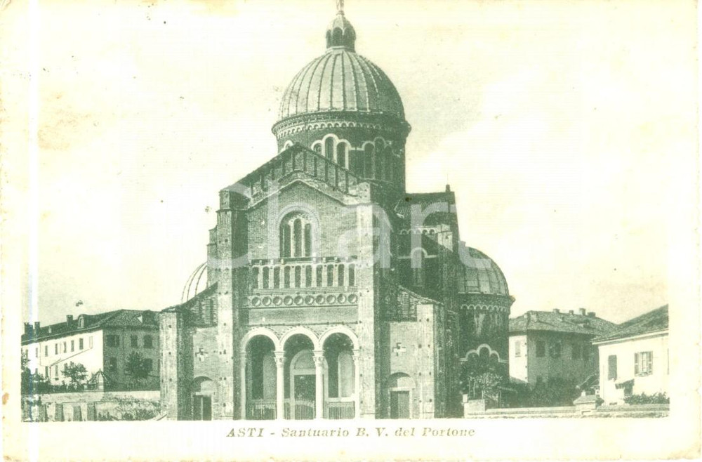 Cartolina originale da collezione 1916 ASTI Santuario beata Vergine del Portone Cartolina FP VG 1