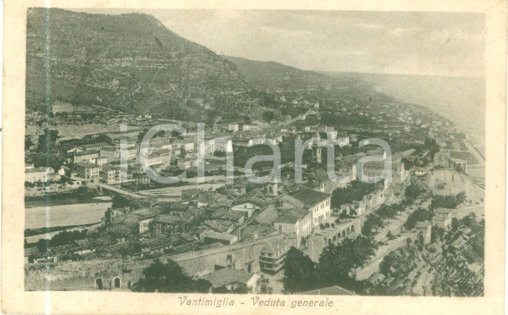 Cartolina originale da collezione 1918 VENTIMIGLIA IM veduta generale della cittÃ  Cartolina postale FP VG 1