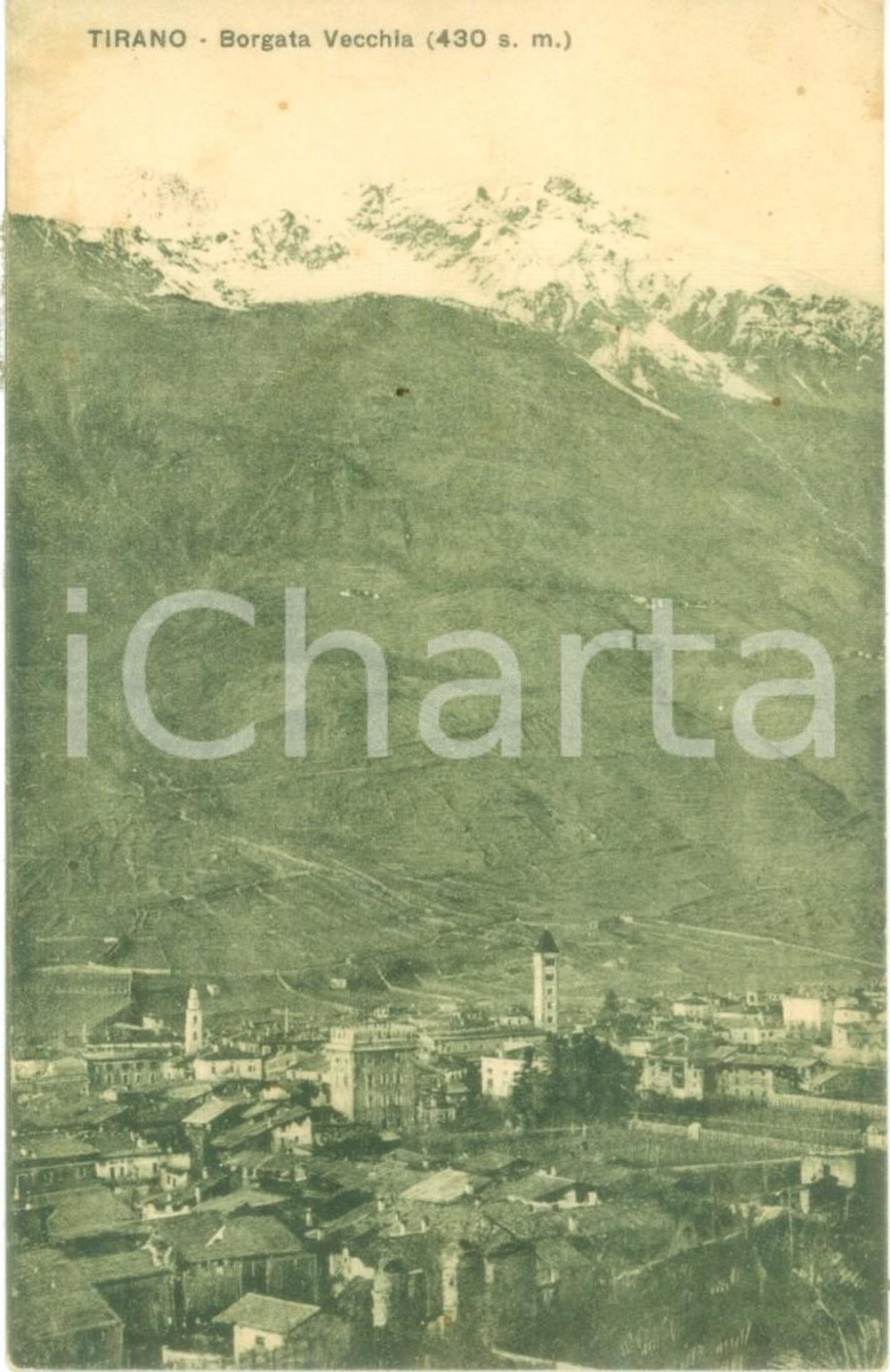 Cartolina originale da collezione 1931 TIRANO SO Panorama della Borgata Vecchia Cartolina FP VG 1