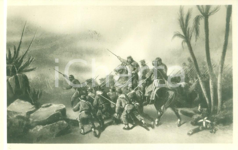 Cartolina originale da collezione 1930 ca Giuseppe GARIBALDI vince esercito borbonico a CALATAFIMI Cartolina FP NV 1