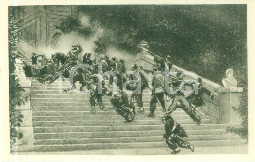 Cartolina originale da collezione 1930 ca Giuseppe GARIBALDI all assalto di Villa CORSINI Cartolina FP NV 1