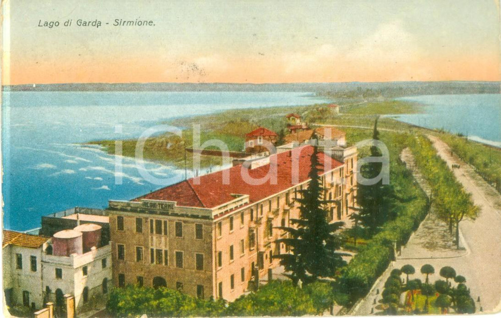Cartolina originale da collezione 1930 ca SIRMIONE BS Le Regie Terme sul Lago di GARDA Cartolina FP VG 1
