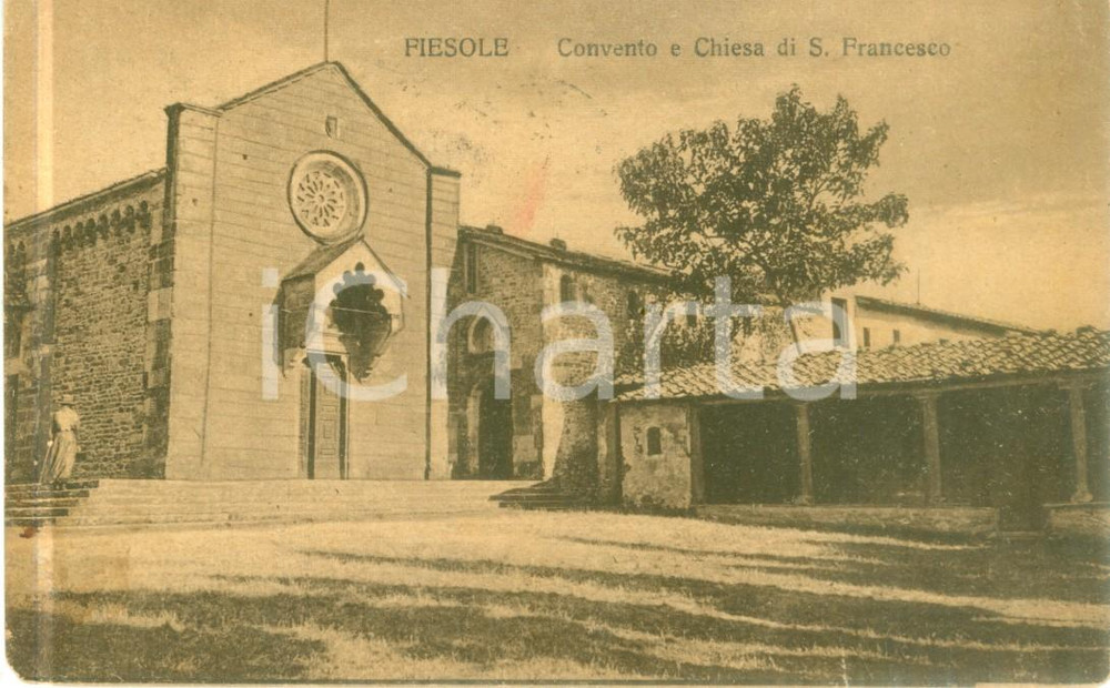 Cartolina originale da collezione 1922 FIESOLE FI Convento e Chiesa di SAN FRANCESCO Cartolina FP VG 1