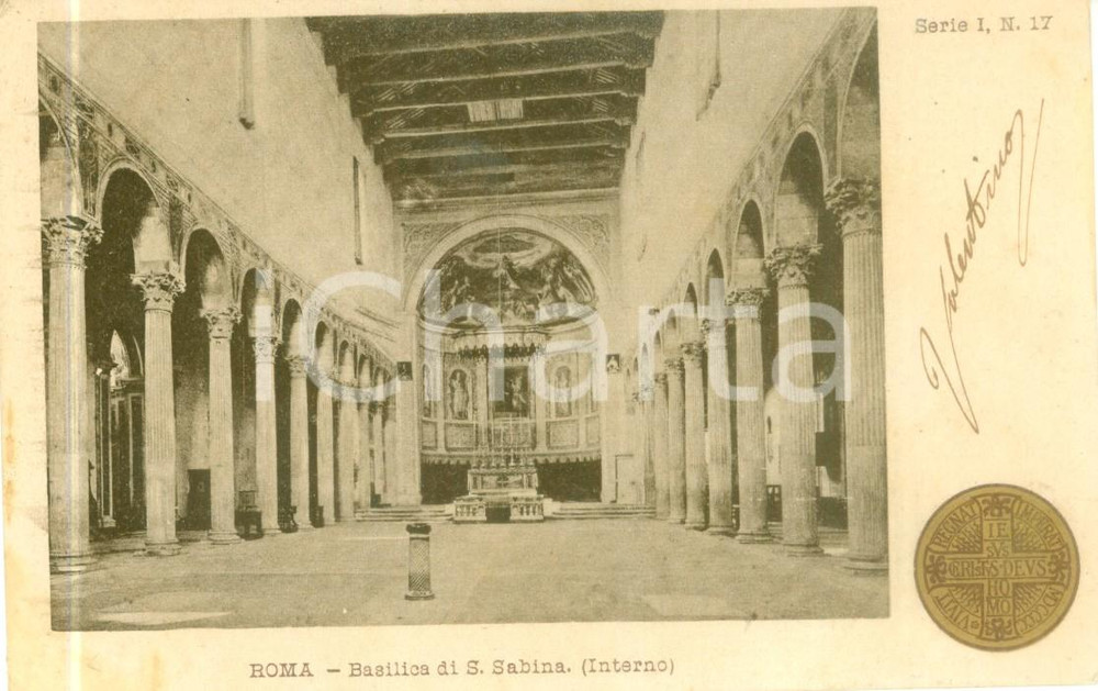Cartolina originale da collezione 1900 ROMA ANNO SANTO Basilica di Santa Sabina Cartolina FP VG 1
