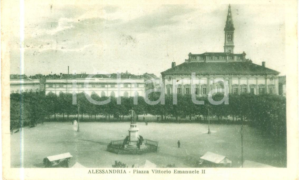 Cartolina originale da collezione 1930 ALESSANDRIA Veduta di Piazza Vittorio Emanuele II Cartolina FP VG 1