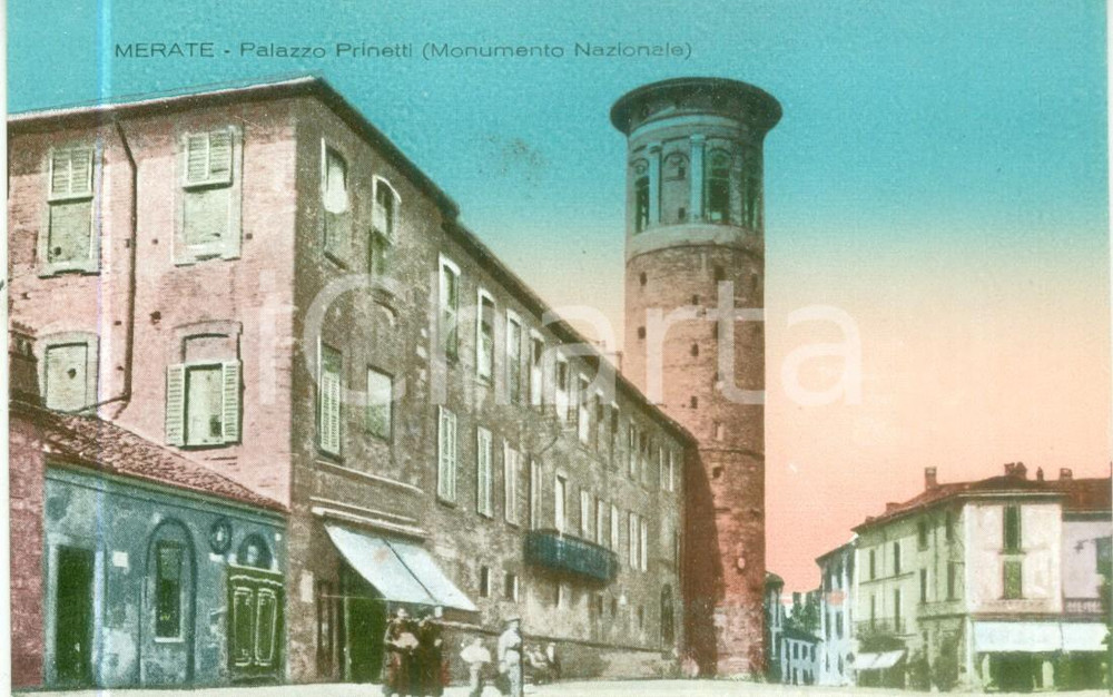 Cartolina originale da collezione 1940 ca MERATE LC Palazzo PRINETTI Monumento Nazionale Cartolina FP NV 1