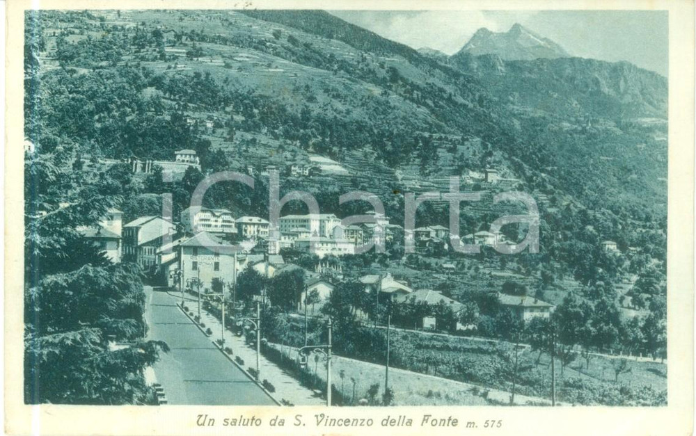 Cartolina originale da collezione 1947 SAINTVINCENT / SAN VINCENZO DELLA FONTE AO Panorama Cartolina FP VG 1