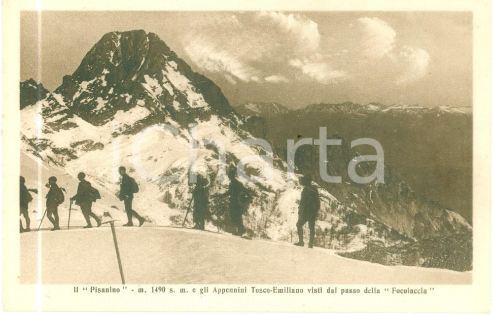 Cartolina originale da collezione 1930 ca LUCCA Escursionisti al Pisanino dal passo della FOCOLACCIA Cartolina FP 1