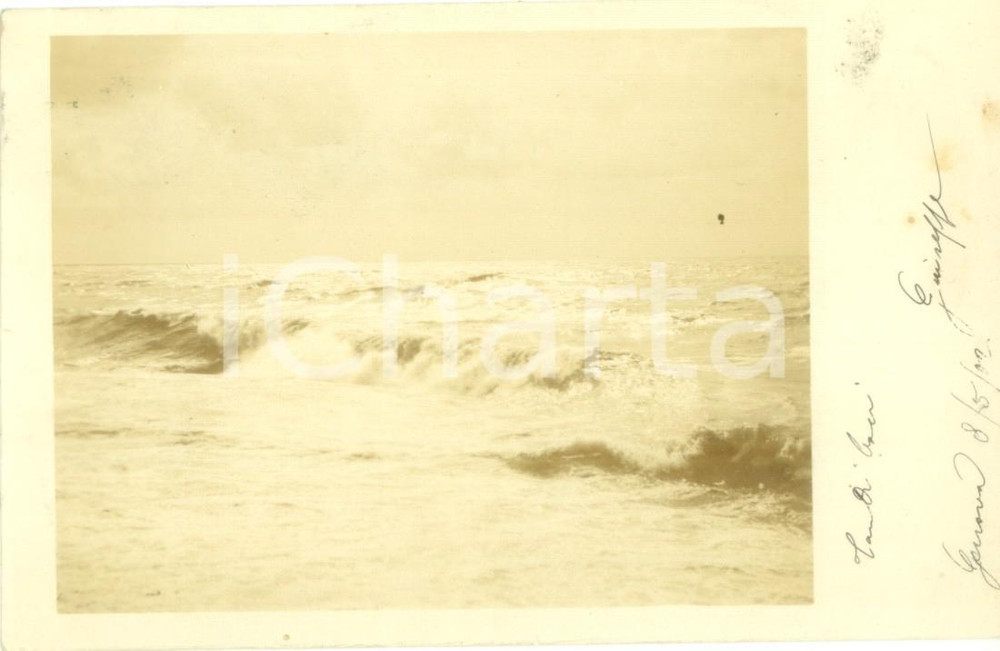 Cartolina originale da collezione 1902 GENOVA I flutti del mare mosso Cartolina postale FP VG 1
