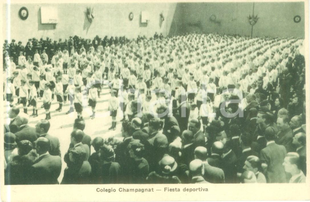 Cartolina originale da collezione 1930 ca LIMA PERU Fiesta deportiva al Colegio CHAMPAGNAT Cartolina FP NV 1