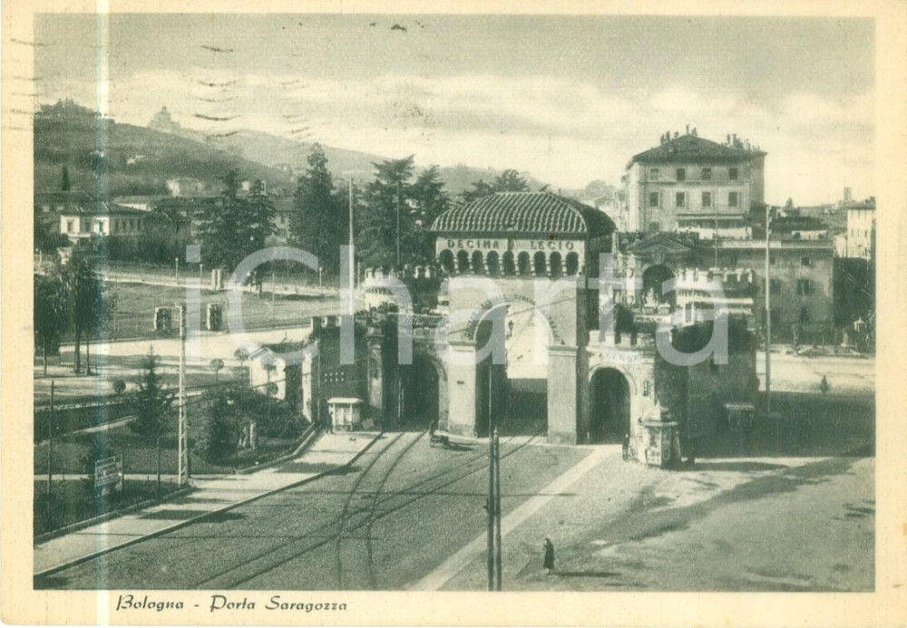 Cartolina originale da collezione 1946 BOLOGNA Porta Saragozza Decima Legio Cartolina postale FG VG 1