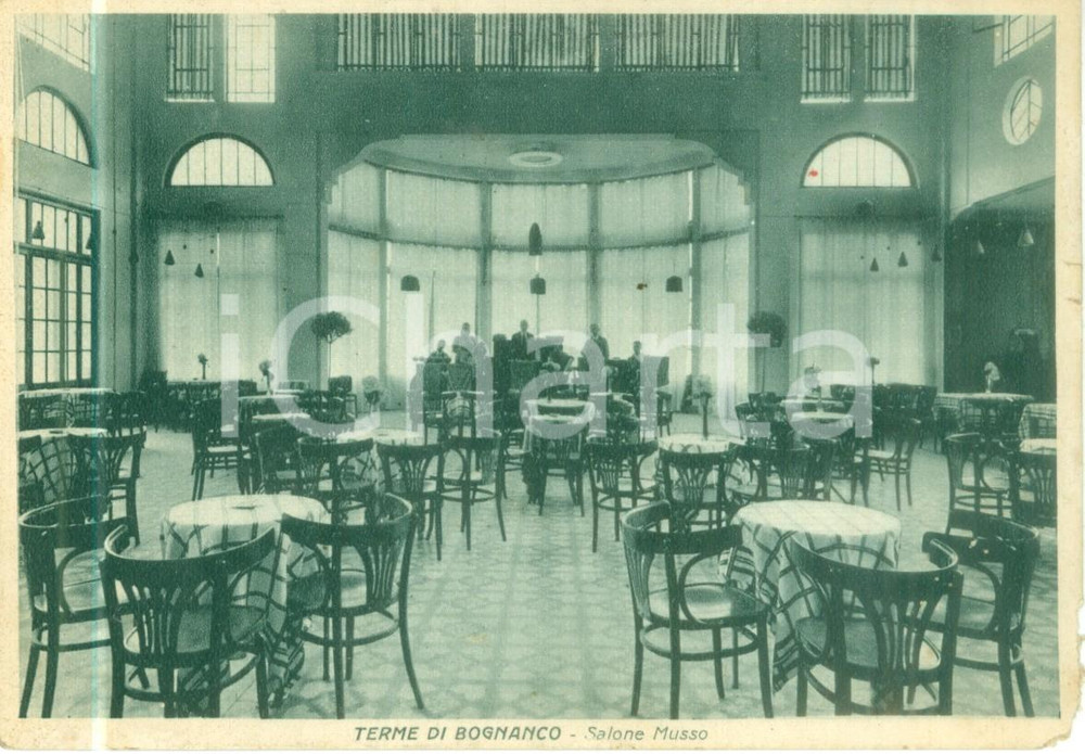 Cartolina originale da collezione 1945 TERME DI BOGNANCO VB Camerieri nel Salone MUSSO Cartolina FG VG 1