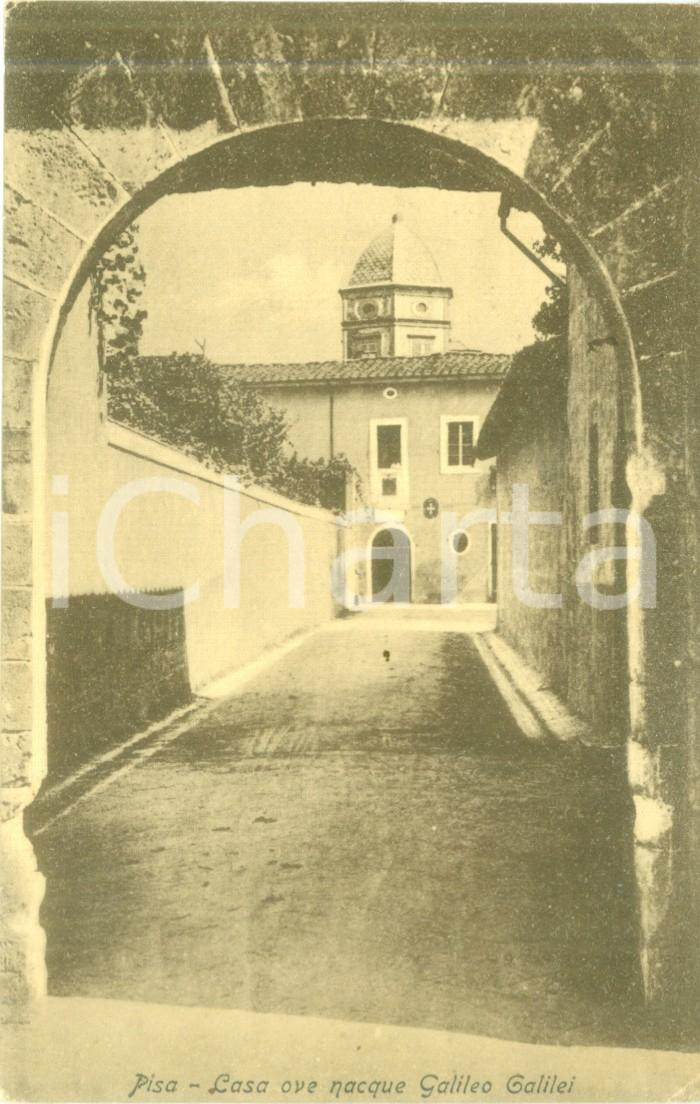 Cartolina originale da collezione 1909 PISA Casa ove nacque Galileo GALILEI Cartolina postale FP VG 1