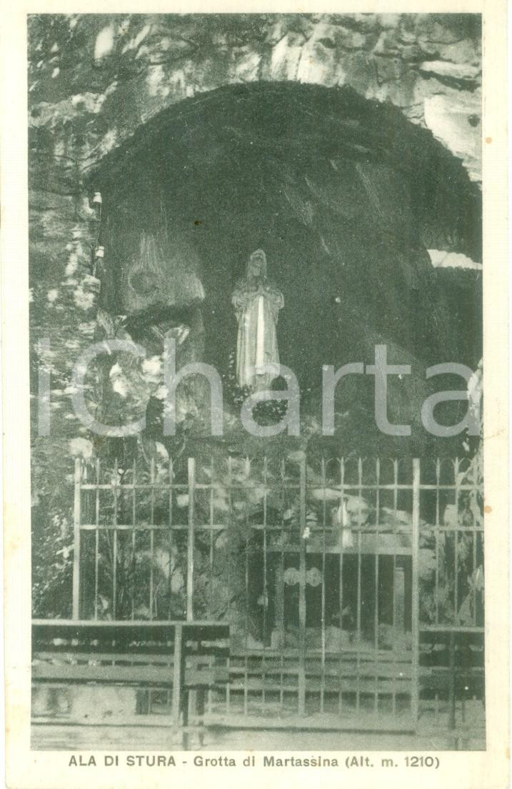 Cartolina originale da collezione 1930 ALA DI STURA TO Grotta di Martassina Cartolina postale FP VG 1