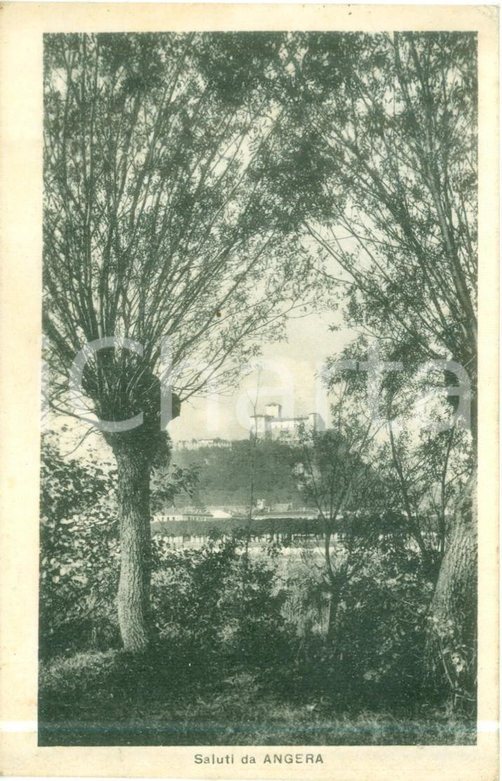 Cartolina originale da collezione 1936 ANGERA VA Panorama della Rocca dal bosco Cartolina FP VG 1