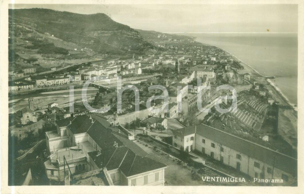 Cartolina originale da collezione 1932 VENTIMIGLIA IM Panorama della città  e della costa Cartolina FP VG 1