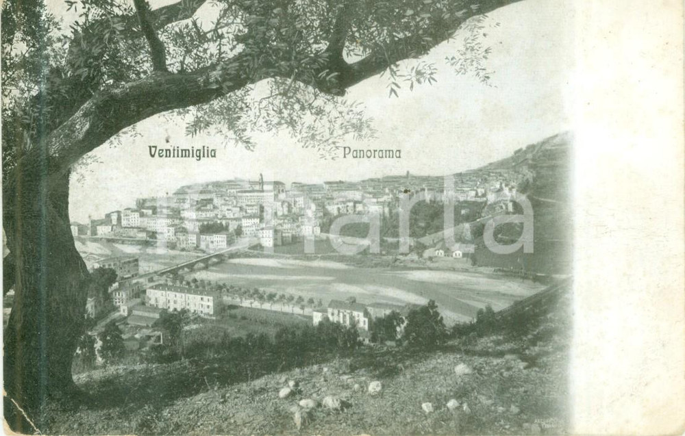 Cartolina originale da collezione 1919 VENTIMIGLIA IM Panorama della cittÃ  dalla montagna Cartolina FP VG 1