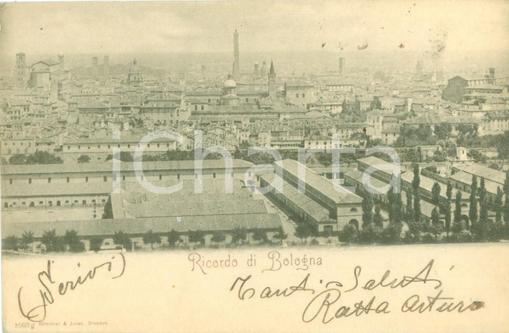 Cartolina originale da collezione 1900 BOLOGNA Veduta panoramica della città  Cartolina FP VG 1