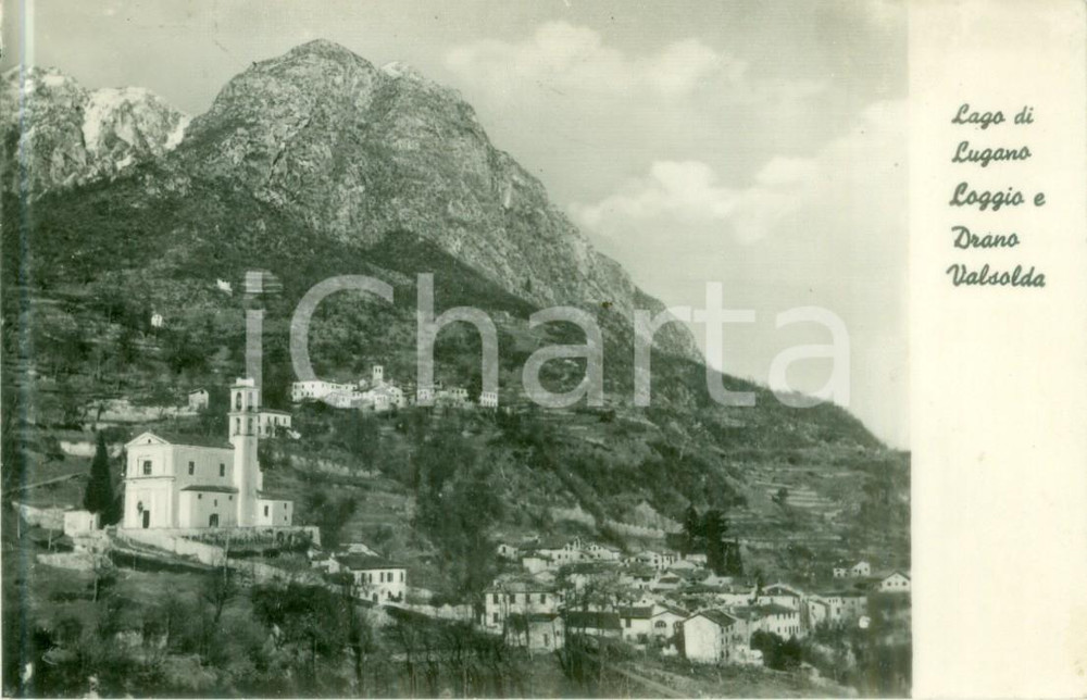 Cartolina originale da collezione 1955 VALSOLDA CO Panorama di LOGGIO e DRANO Cartolina postale FP VG 1