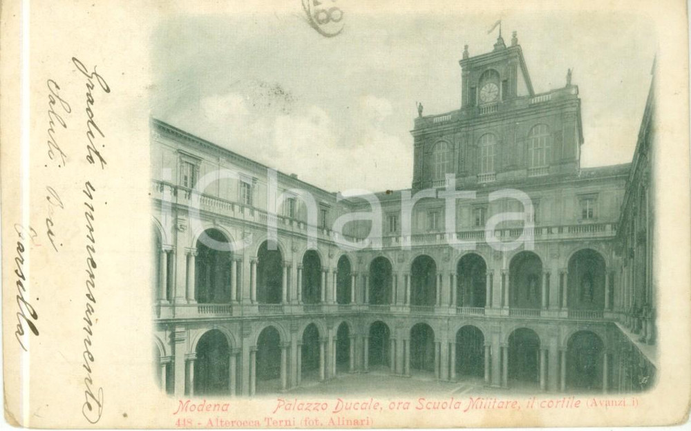 Cartolina originale da collezione 1902 MODENA Palazzo Ducale ora Scuola Militare Cartolina FP VG 1