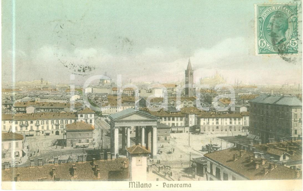Cartolina originale da collezione 1912 MILANO Panorama di Porta TICINESE Cartolina postale FP NV 1