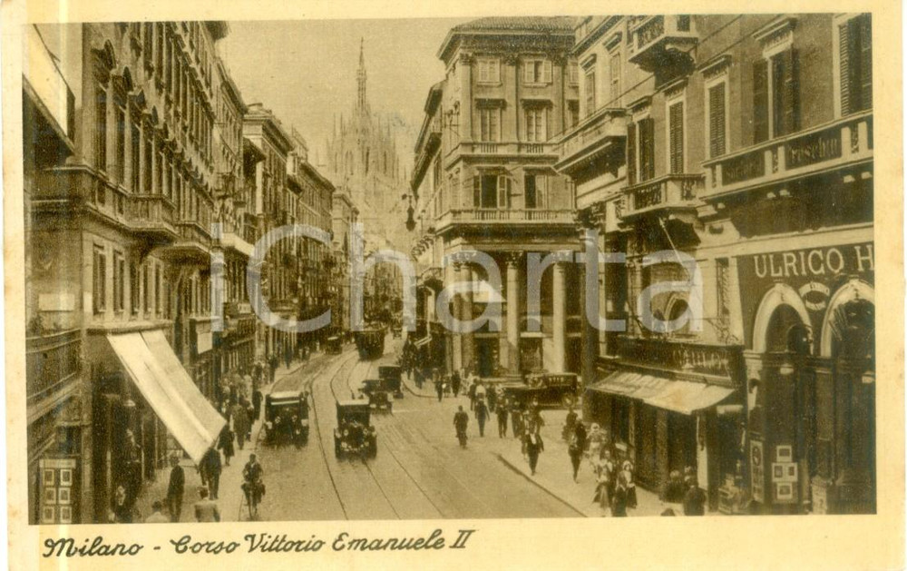 Cartolina originale da collezione 1935 ca MILANO Libreria Ulrico HOEPLI in Corso Vittorio Emanuele II Cartolina FP 1