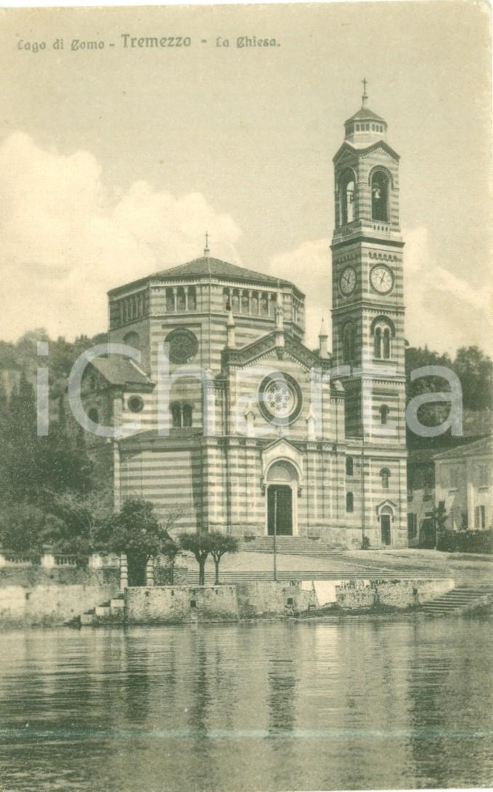 Cartolina originale da collezione 1930 ca TREMEZZO CO La Chiesa di San Lorenzo Cartolina FP NV 1