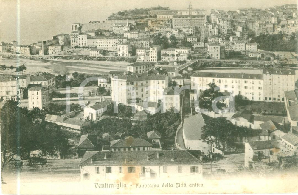 Cartolina originale da collezione 1918 VENTIMIGLIA IM Panorama della cittÃ  antica Cartolina FP NV 1