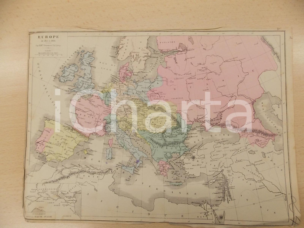 1884 PARIS DRIOUX - LEROY Atlas universel *Europe de 1815 à 1866 ed. BELIN 32x23