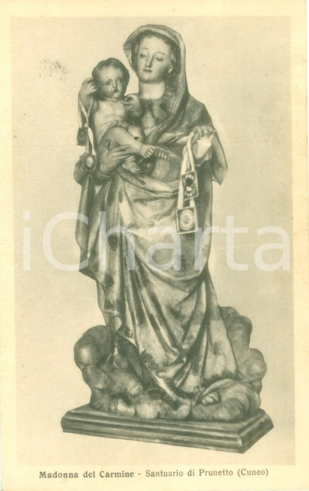 Cartolina originale da collezione 1930 ca PRUNETTO CN Madonna del Carmine al Santuario Cartolina FP NV 1