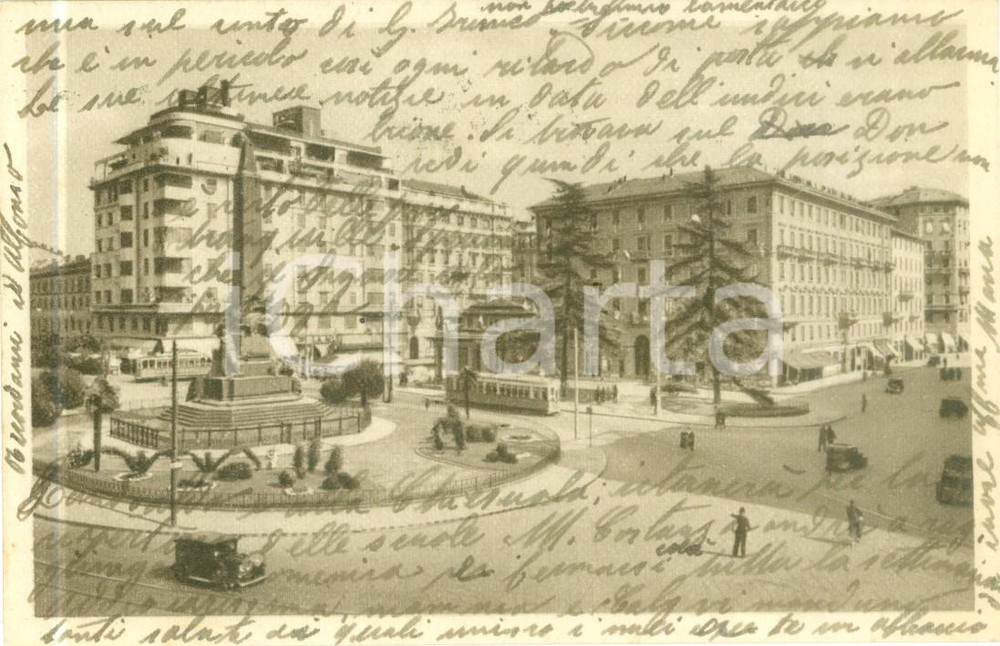 Cartolina originale da collezione 1942 MILANO Piazza e Monumento alla CINQUE GIORNATE Cartolina FP VG 1