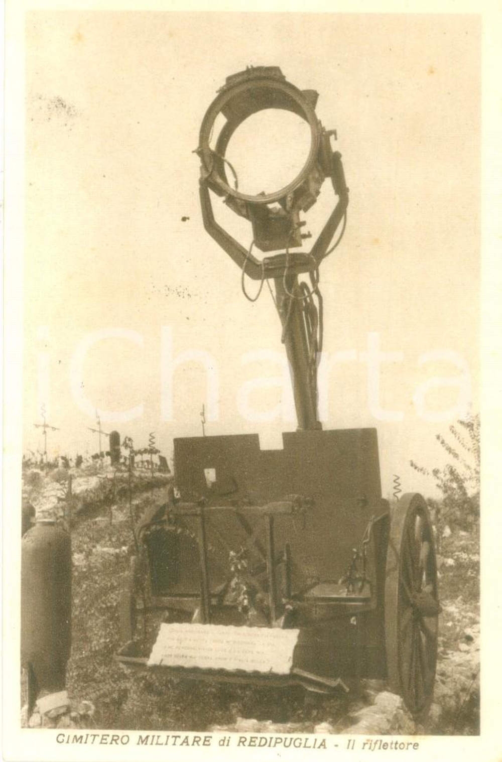 Cartolina originale da collezione 1935 ca CIMITERO MILITARE DI REDIPUGLIA Il riflettore Cartolina FP NV 1