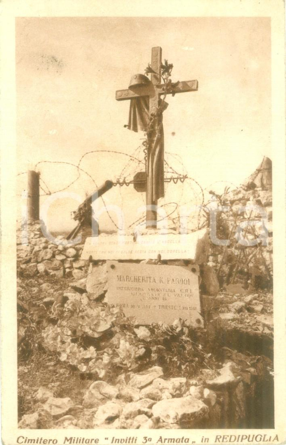 Cartolina originale da collezione 1935 ca CIMITERO MILITARE DI REDIPUGLIA Tomba Dama Croce Rossa Cartolina FP NV 1