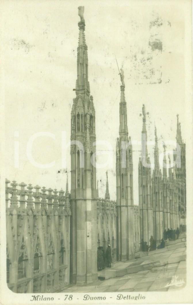 Cartolina originale da collezione 1933 MILANO Dettagli delle guglie del Duomo Cartolina FP VG 1