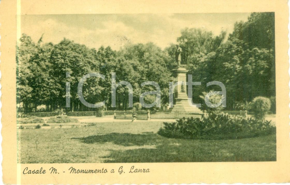 Cartolina originale da collezione 1946 CASALE MONFERRATO AL Monumento a Giovanni LANZA Cartolina FP 1