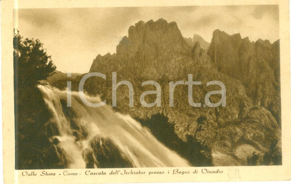 Cartolina originale da collezione 1935 ca VINADIO CN Cascata dell Ischiator in Valle Stura Cartolina FP NV 1
