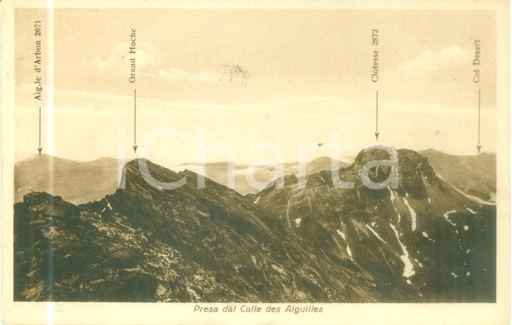 Cartolina originale da collezione 1935 ca FRANCE Panorama dal Colle des Aiguilles Cartolina FP NV 1