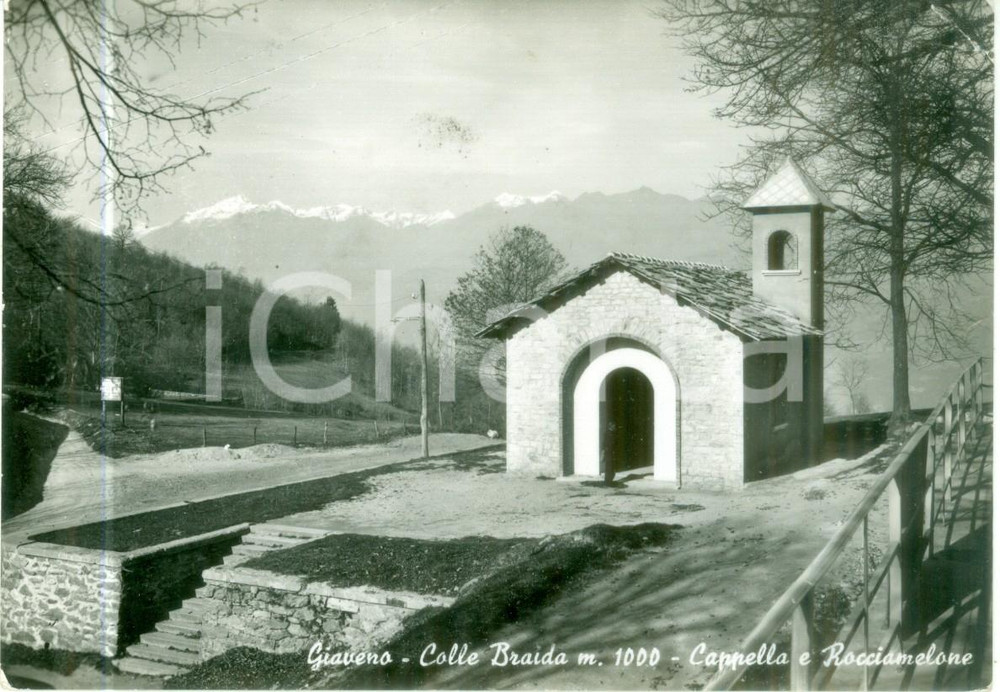 Cartolina originale da collezione 1962 GIAVENO TO Cappella sul Colle BRAIDA e Rocciamelone Cartolina FG VG 1