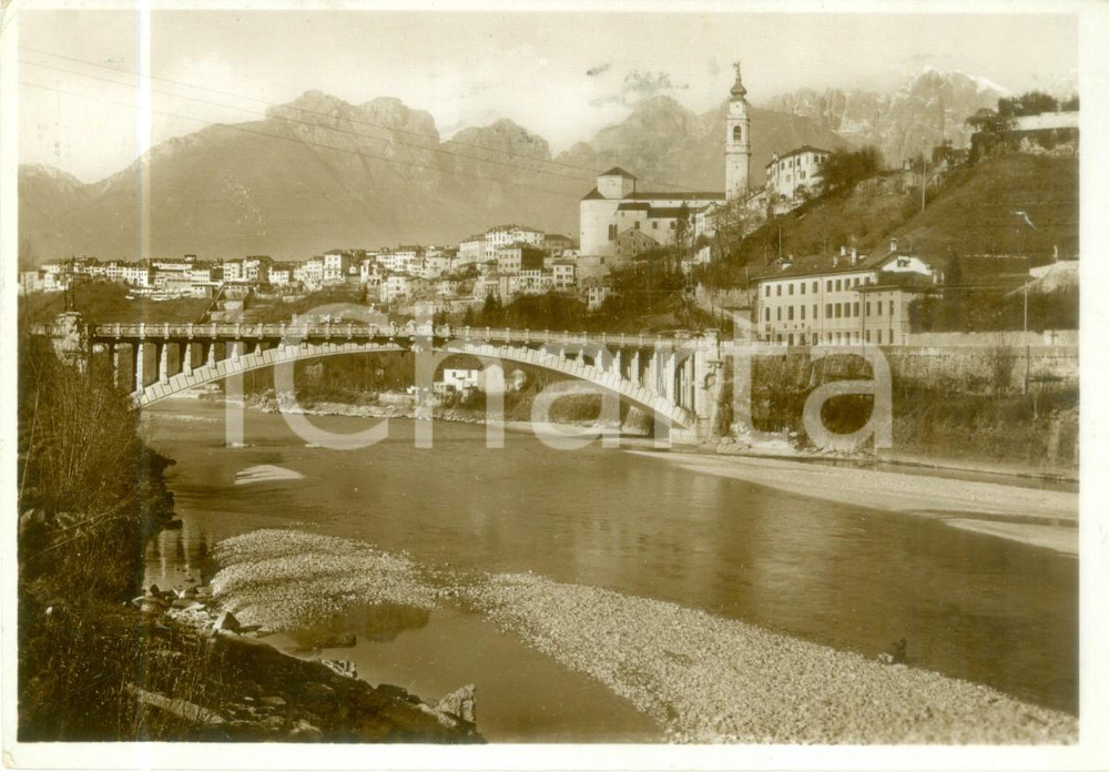 Cartolina originale da collezione 1939 BELLUNO Ponte della Vittoria sul fiume PIAVE Cartolina FG VG 1