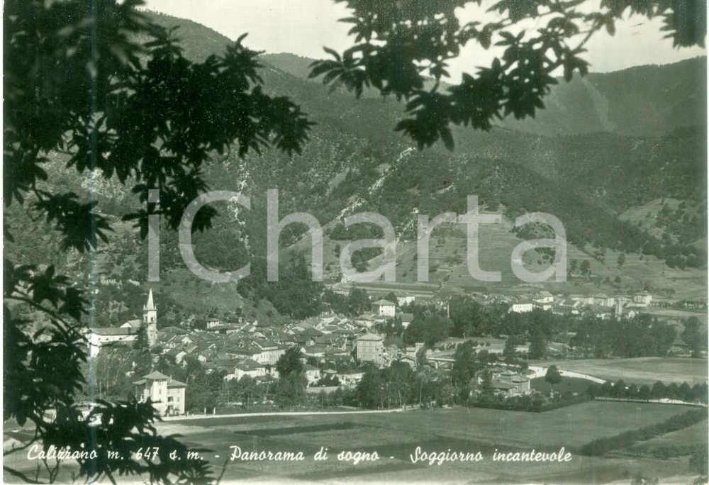 Cartolina originale da collezione 1949 CALIZZANO SV Panorama di sogno del paese Cartolina FG VG 1
