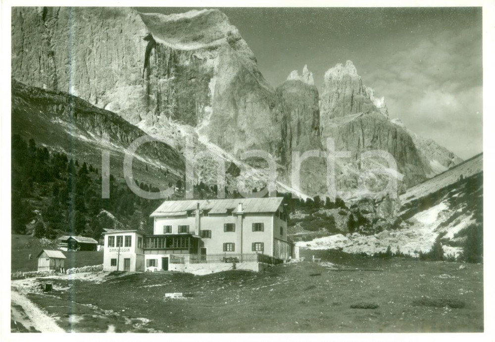 Cartolina originale da collezione 1955 ca POZZA DI FASSA TN Rifugio GARDECCIA verso CATINACCIO Cartolina FG NV 1