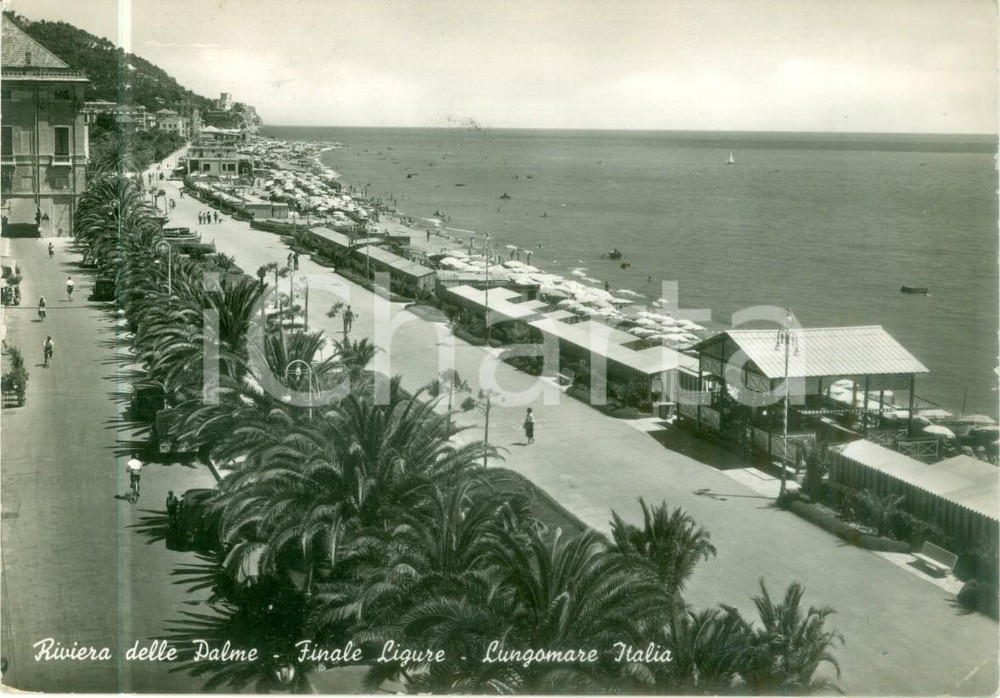 Cartolina originale da collezione 1952 FINALE LIGURE SV Lungomare ITALIA Riviera delle Palme Cartolina FG VG 1