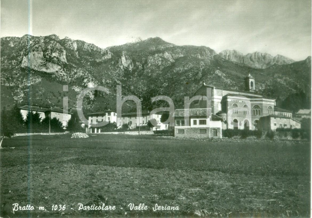 Cartolina originale da collezione 1957 CASTIONE DELLA PRESOLANA BG Panorama di BRATTO Cartolina FG VG 1