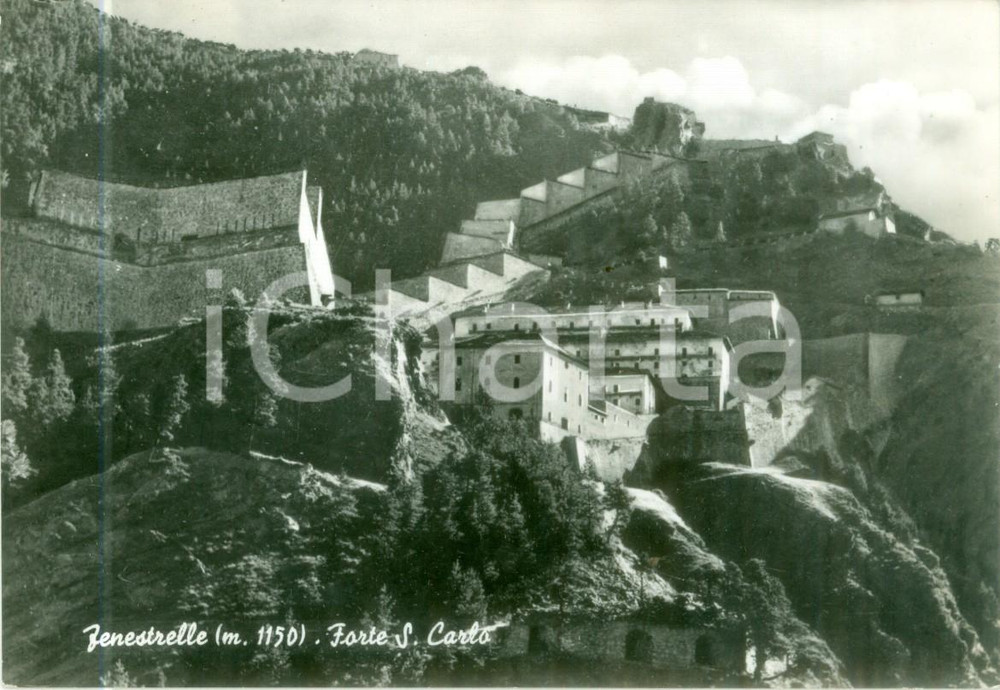 Cartolina originale da collezione 1951 FENESTRELLE TO Veduta del Forte SAN CARLO Cartolina FG VG 1