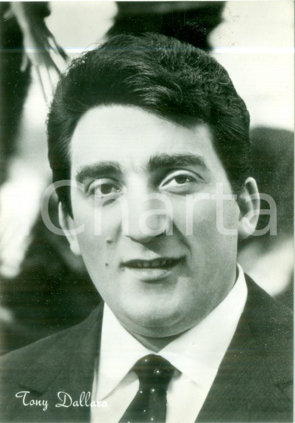 Cartolina originale da collezione 1965 ca MUSICA Tony DALLARA Ritratto fotografico Cartolina postale FG NV 1 1