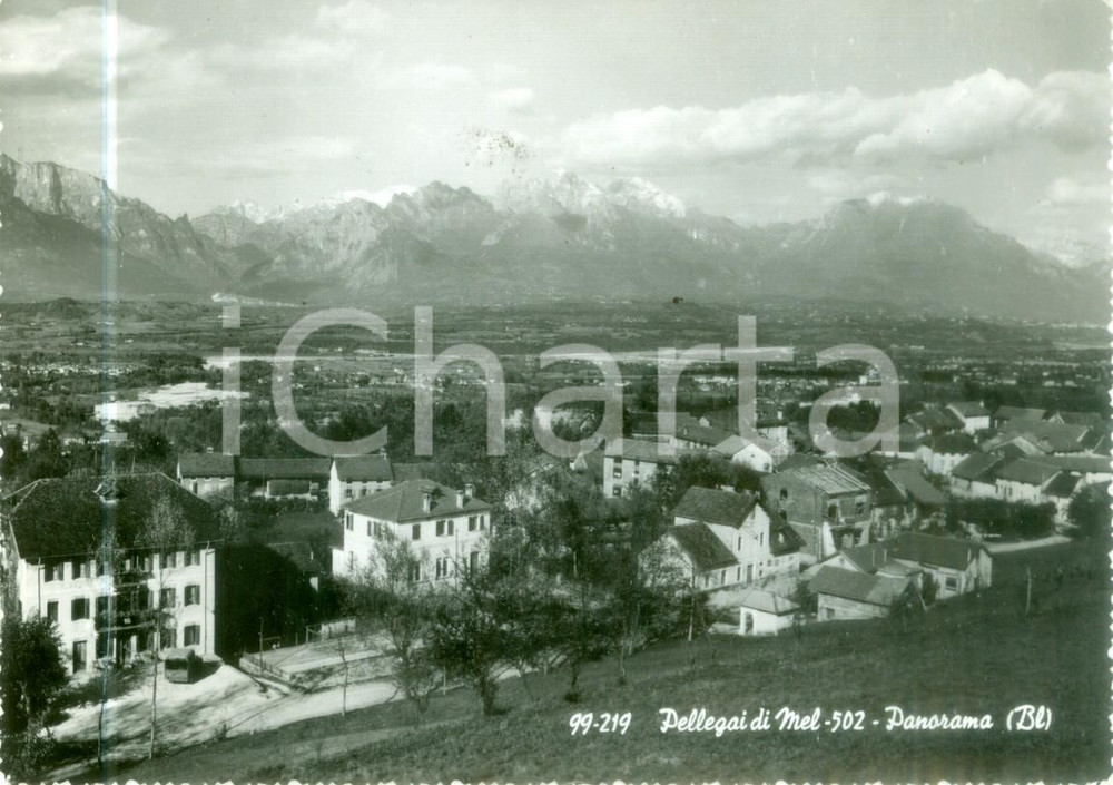 Cartolina originale da collezione 1967 MEL BL Panorama della frazione PELLEGAI Cartolina FG VG 1