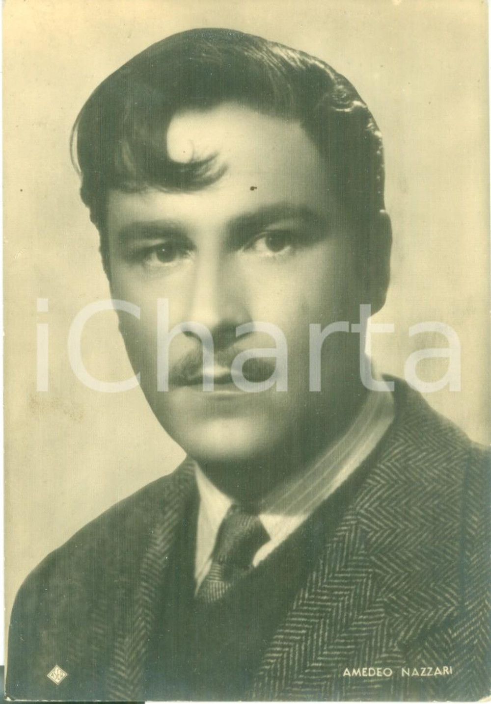 Cartolina originale da collezione 1940 CINEMA Attore Amedeo NAZZARI Fotografia seriale LUX FILM 1