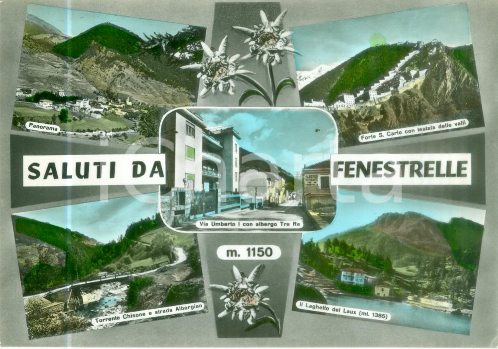 Cartolina originale da collezione 1975 ca FENESTRELLE TO Vedutine Forte SAN CARLO Laghetto LAUX Cartolina FG VG 1