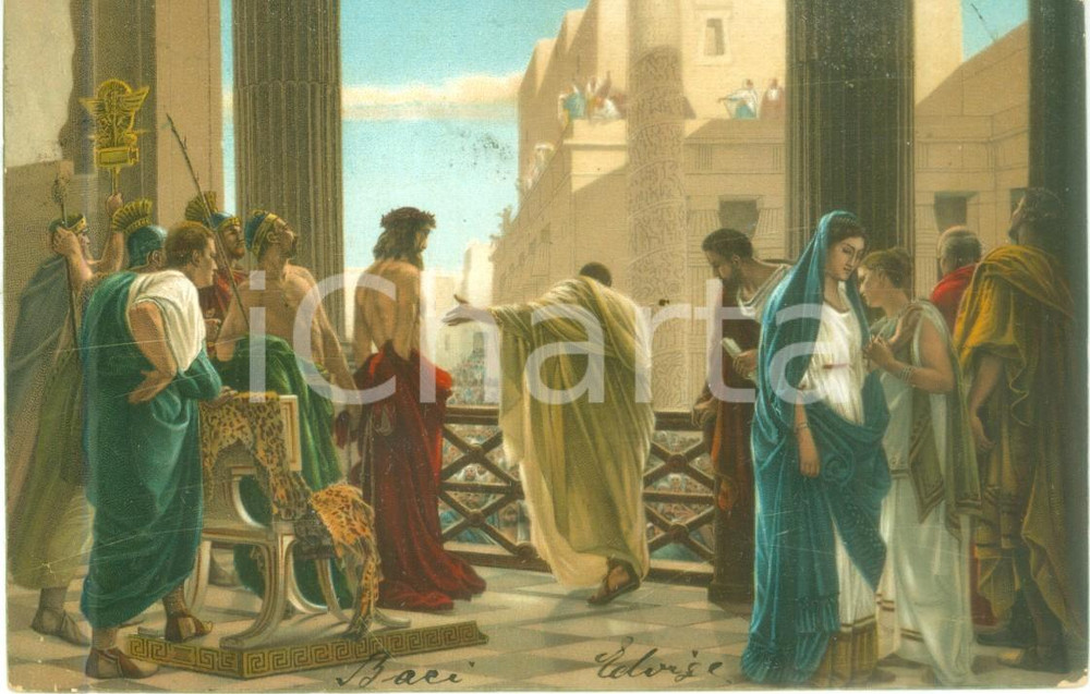 Cartolina originale da collezione 1905 ROMA Antonio CISERI Ecce homo Cartolina ILLUSTRATA FP VG 1