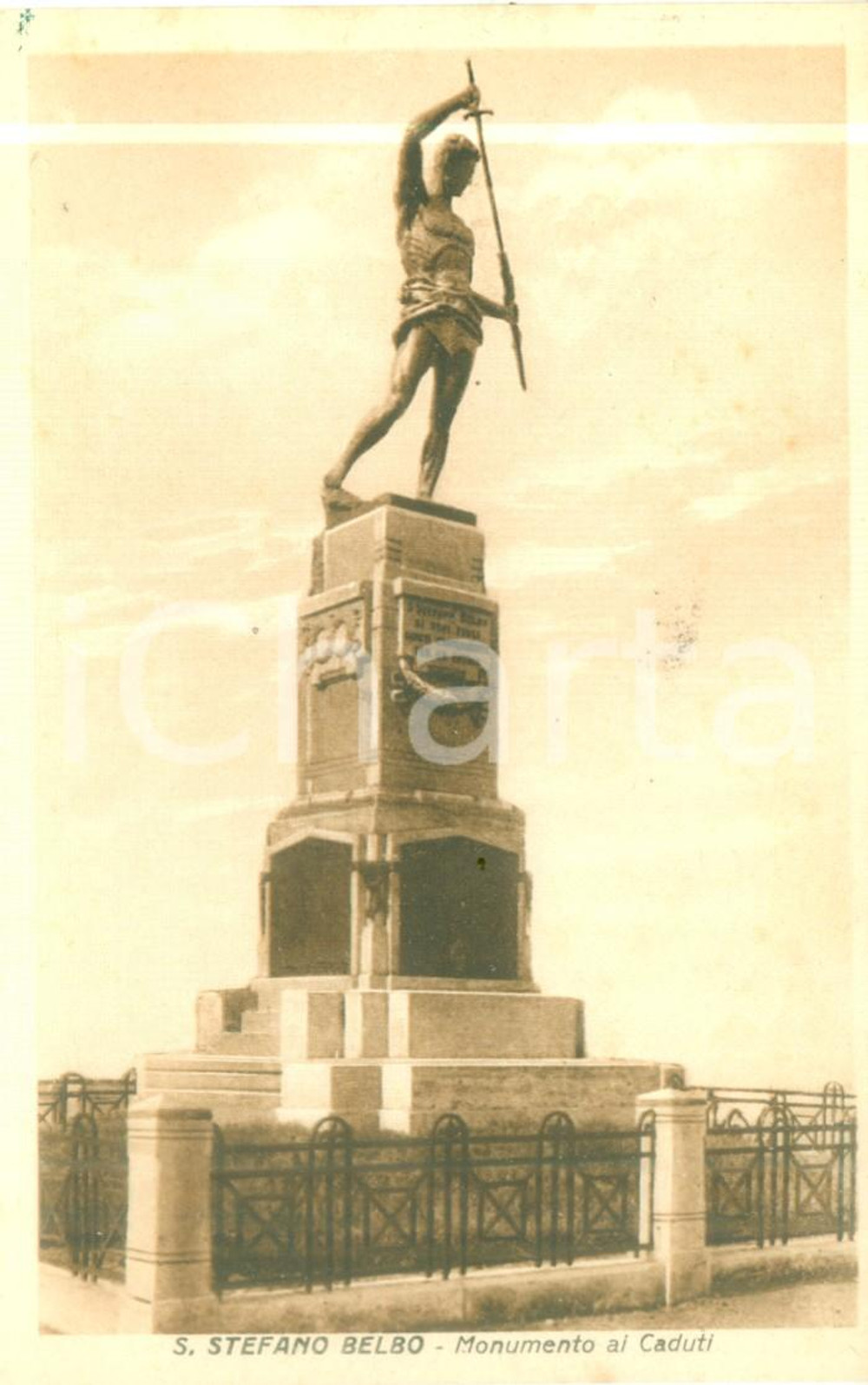 Cartolina originale da collezione 1930 ca SANTO STEFANO BELBO CN Monumento ai Caduti Cartolina FP NV 1